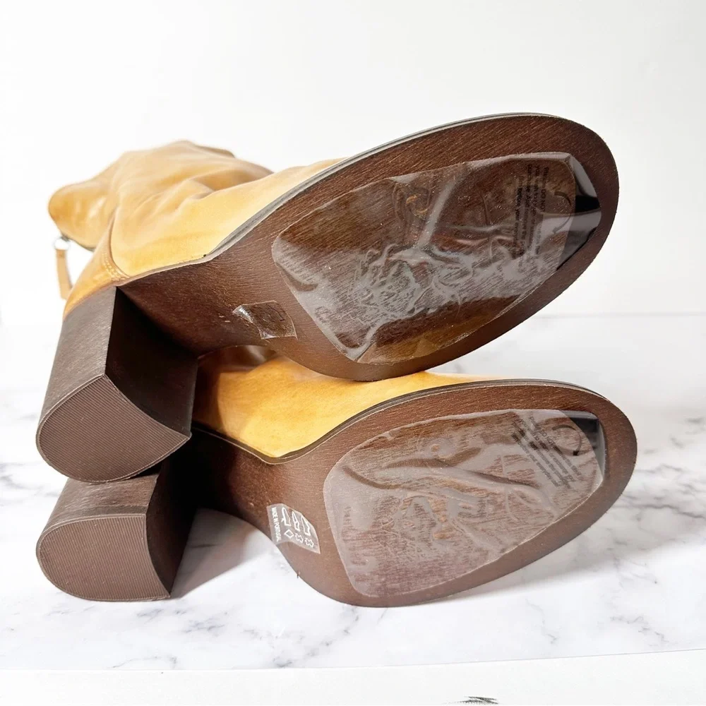 Free People Elle Block Heel Boot Size EU 41 Tan - Picture 9 of 16
